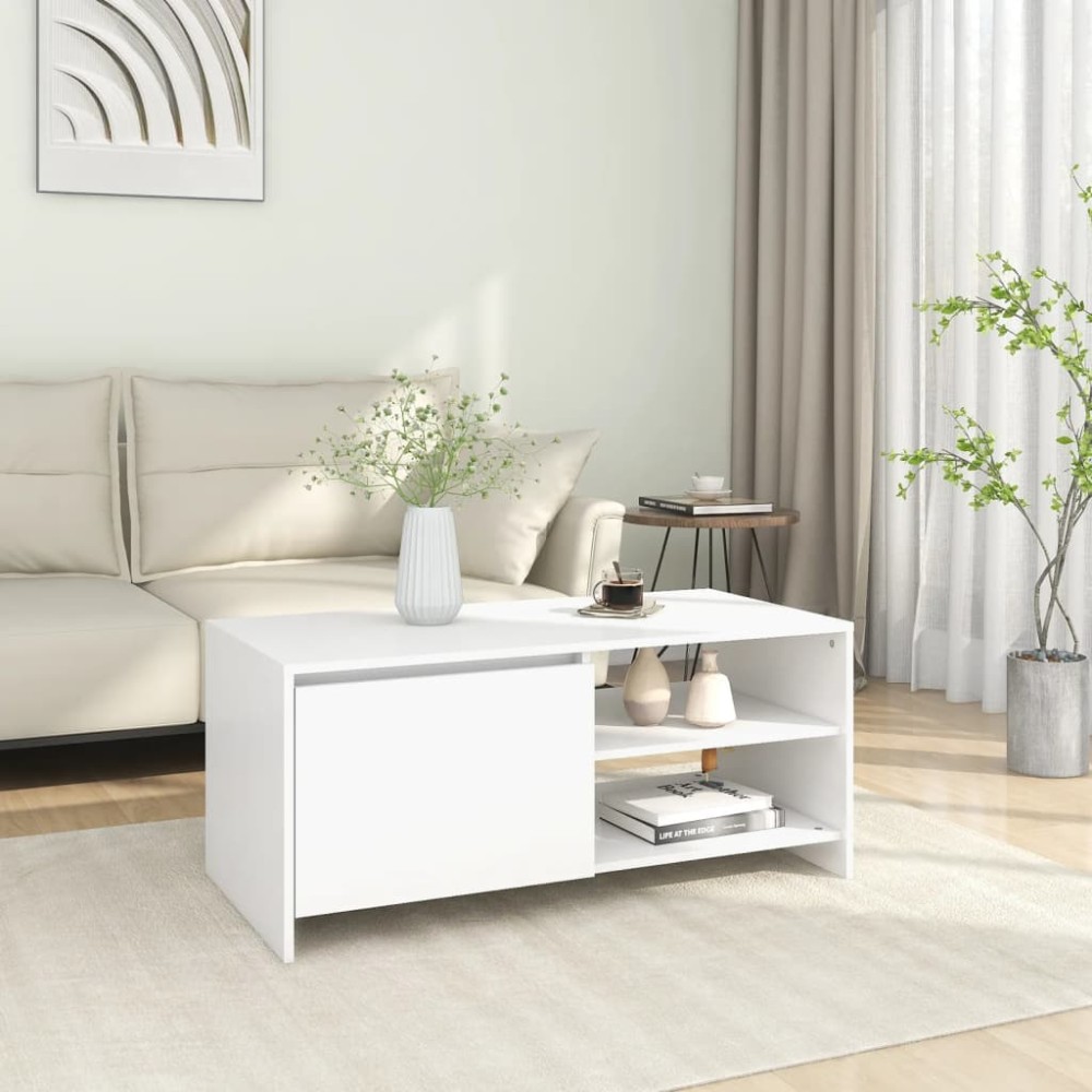 vidaXL Τραπεζάκι Σαλονιού Λευκό 102x50x45 εκ. από Επεξεργασμένο Ξύλο