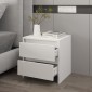 vidaXL Κομοδίνο Λευκό 45 x 34,5 x 44,5 εκ. από Μοριοσανίδα