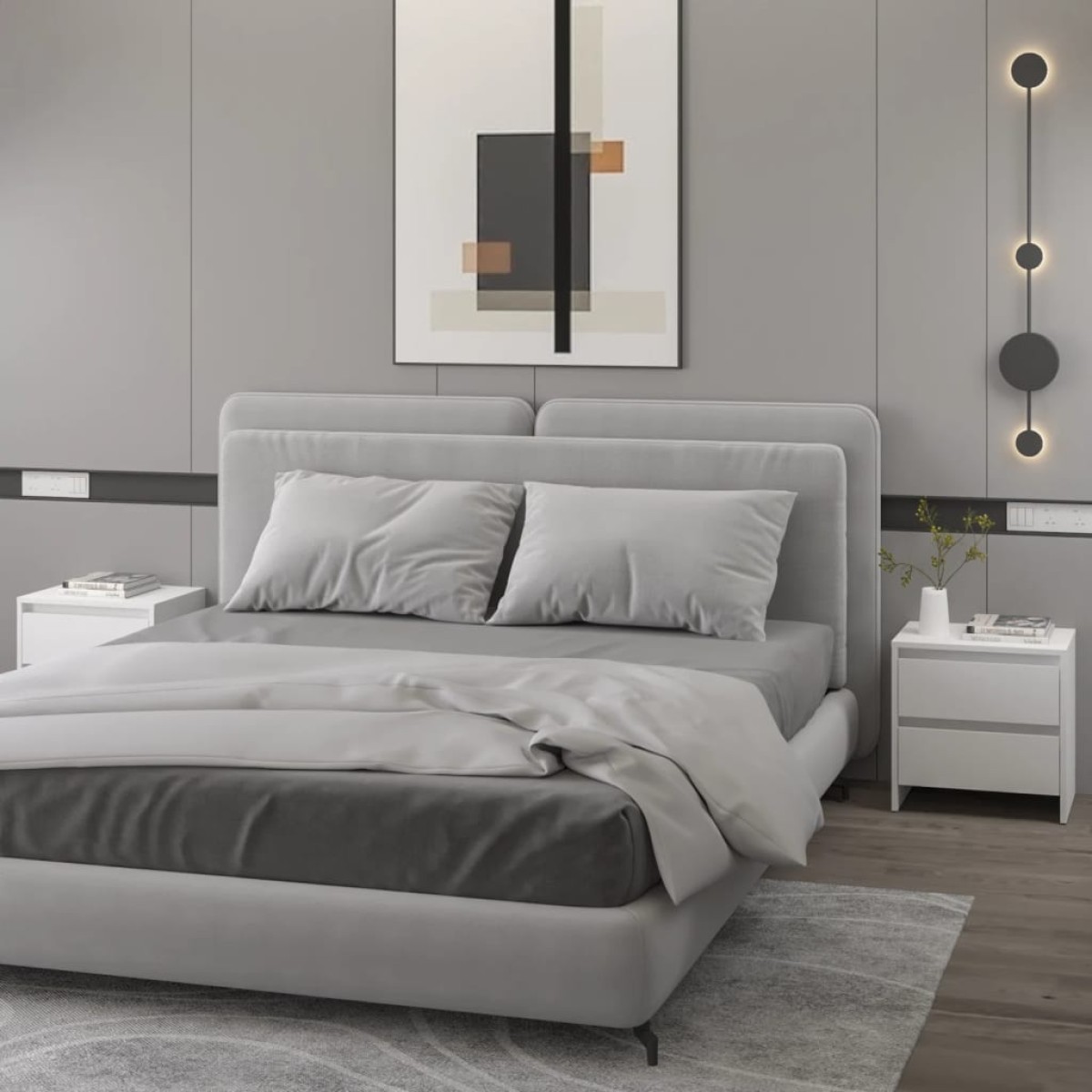 vidaXL Κομοδίνα 2 τεμ. Λευκά 45 x 34,5 x 44,5 εκ. από Μοριοσανίδα