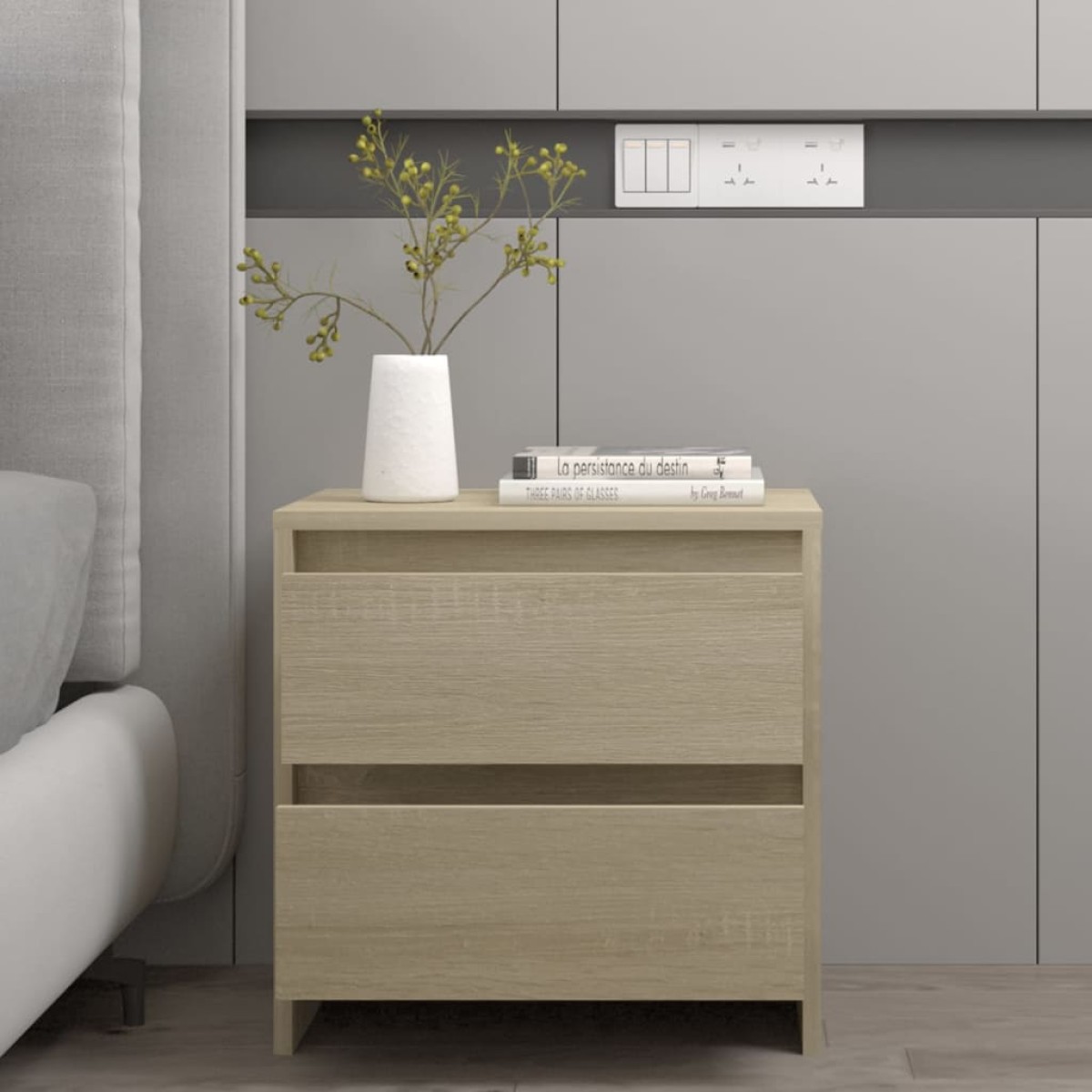 vidaXL Κομοδίνο Sonoma Δρυς 45 x 34,5 x 44,5 εκ. από Μοριοσανίδα