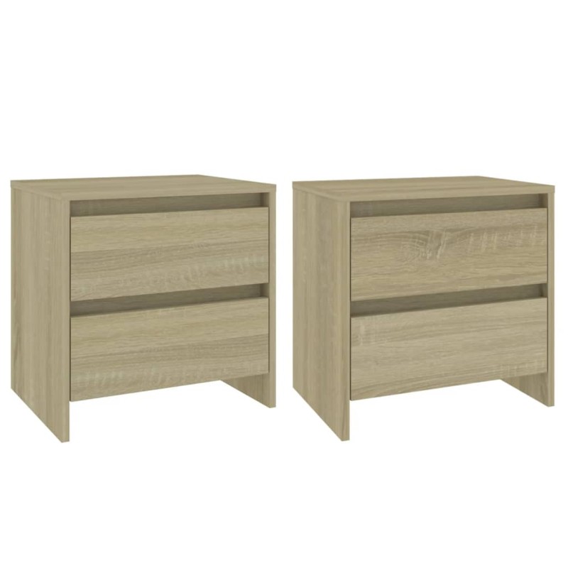 vidaXL Κομοδίνα 2 τεμ. Sonoma Δρυς 45x34,5x44,5 εκ. Επεξεργασμένο Ξύλο