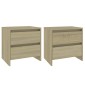 vidaXL Κομοδίνα 2 τεμ. Sonoma Δρυς 45 x 34,5 x 44,5 εκ. Μοριοσανίδα