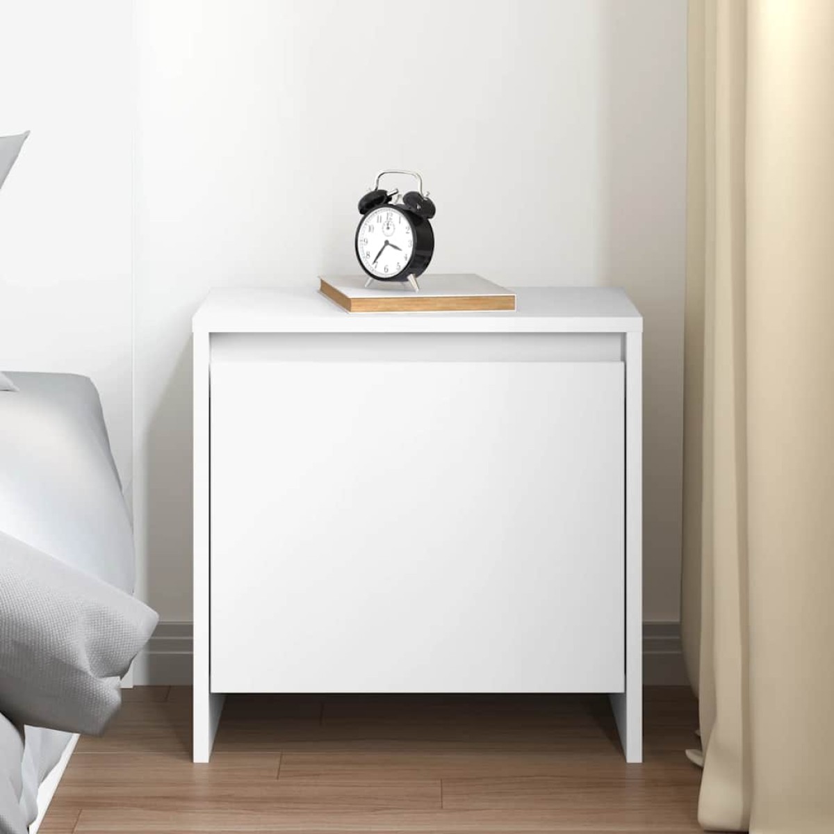 vidaXL Κομοδίνο Λευκό 45 x 34 x 44,5 εκ. από Μοριοσανίδα