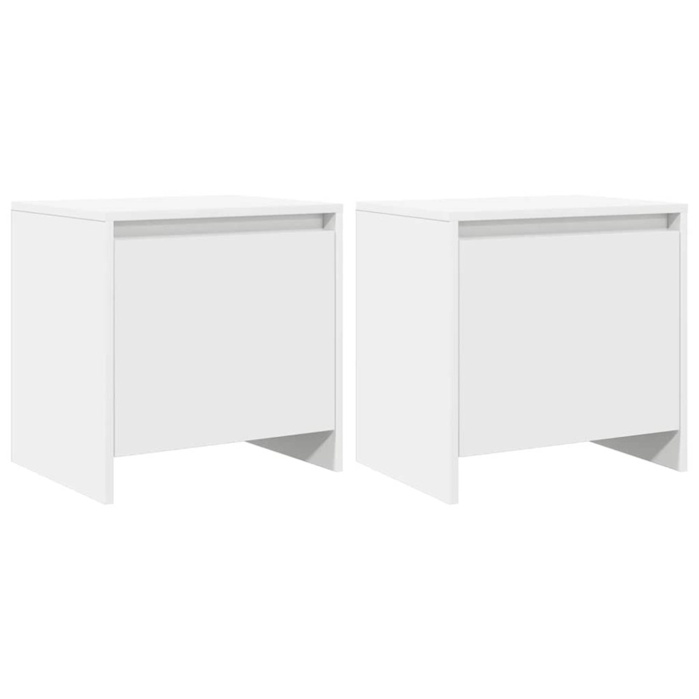 vidaXL Κομοδίνα 2 Τεμ. Λευκά 45x34x44,5 εκ. από Επεξεργασμένο Ξύλο