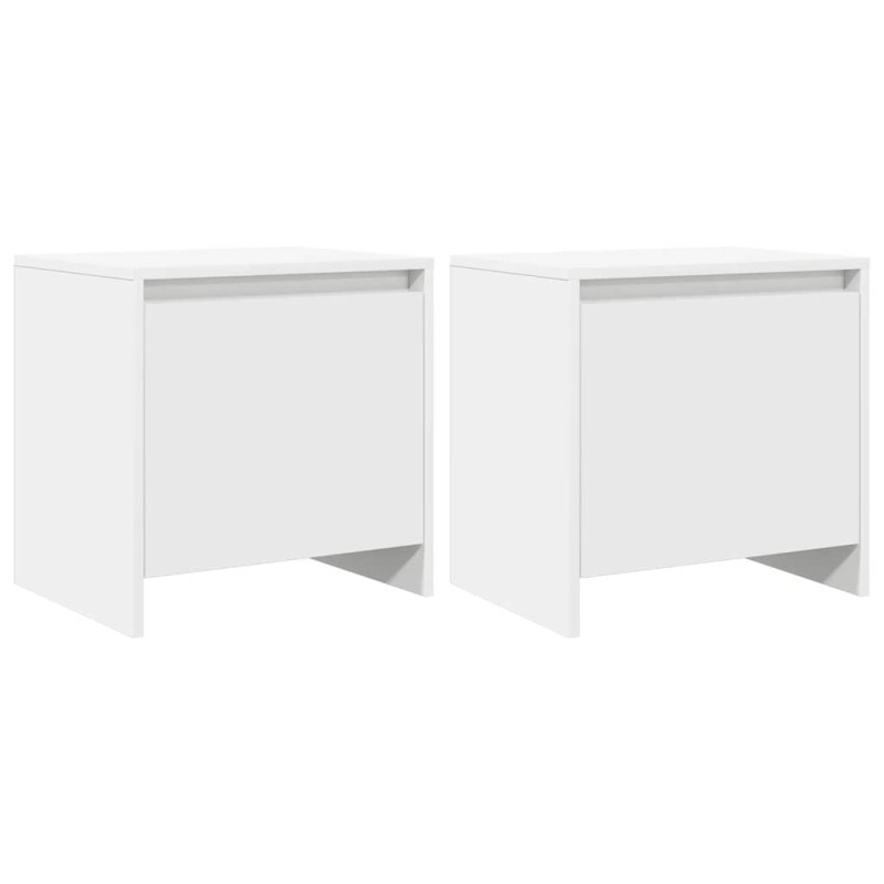 vidaXL Κομοδίνα 2 Τεμ. Λευκά 45x34x44,5 εκ. από Επεξεργασμένο Ξύλο