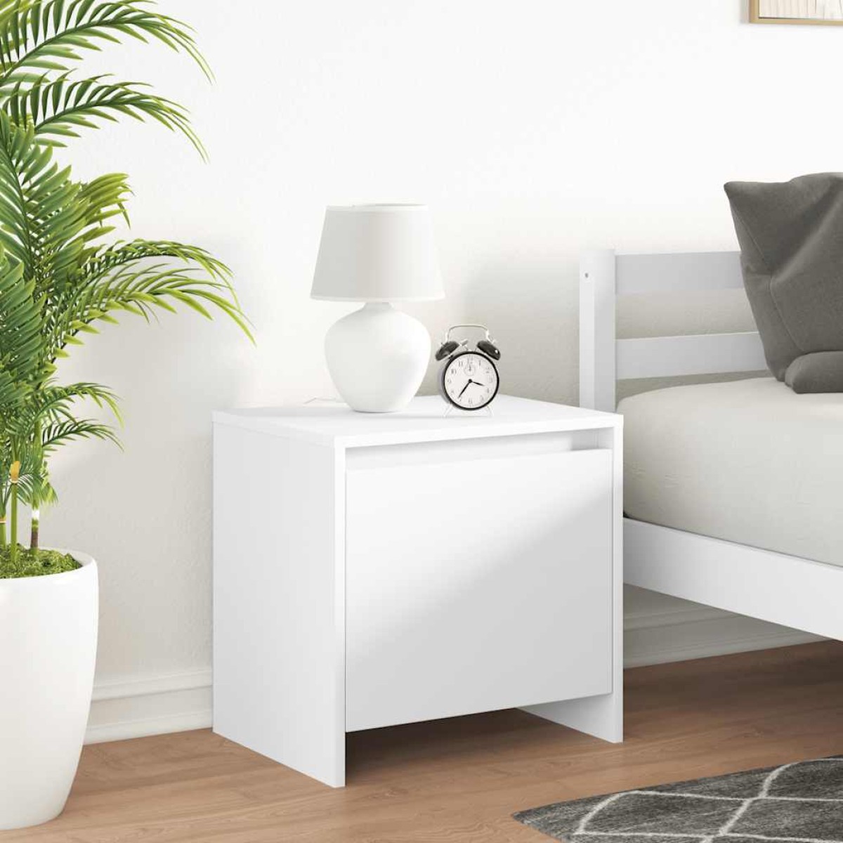 vidaXL Κομοδίνα 2 τεμ. Λευκά 45 x 34 x 44,5 εκ. από Μοριοσανίδα