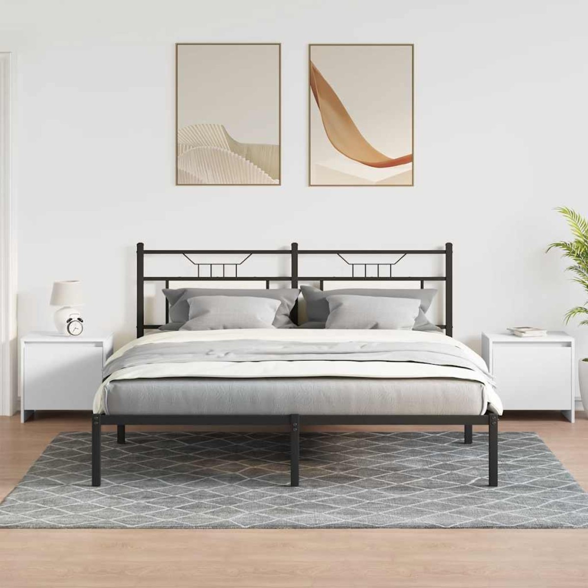 vidaXL Κομοδίνα 2 τεμ. Λευκά 45 x 34 x 44,5 εκ. από Μοριοσανίδα