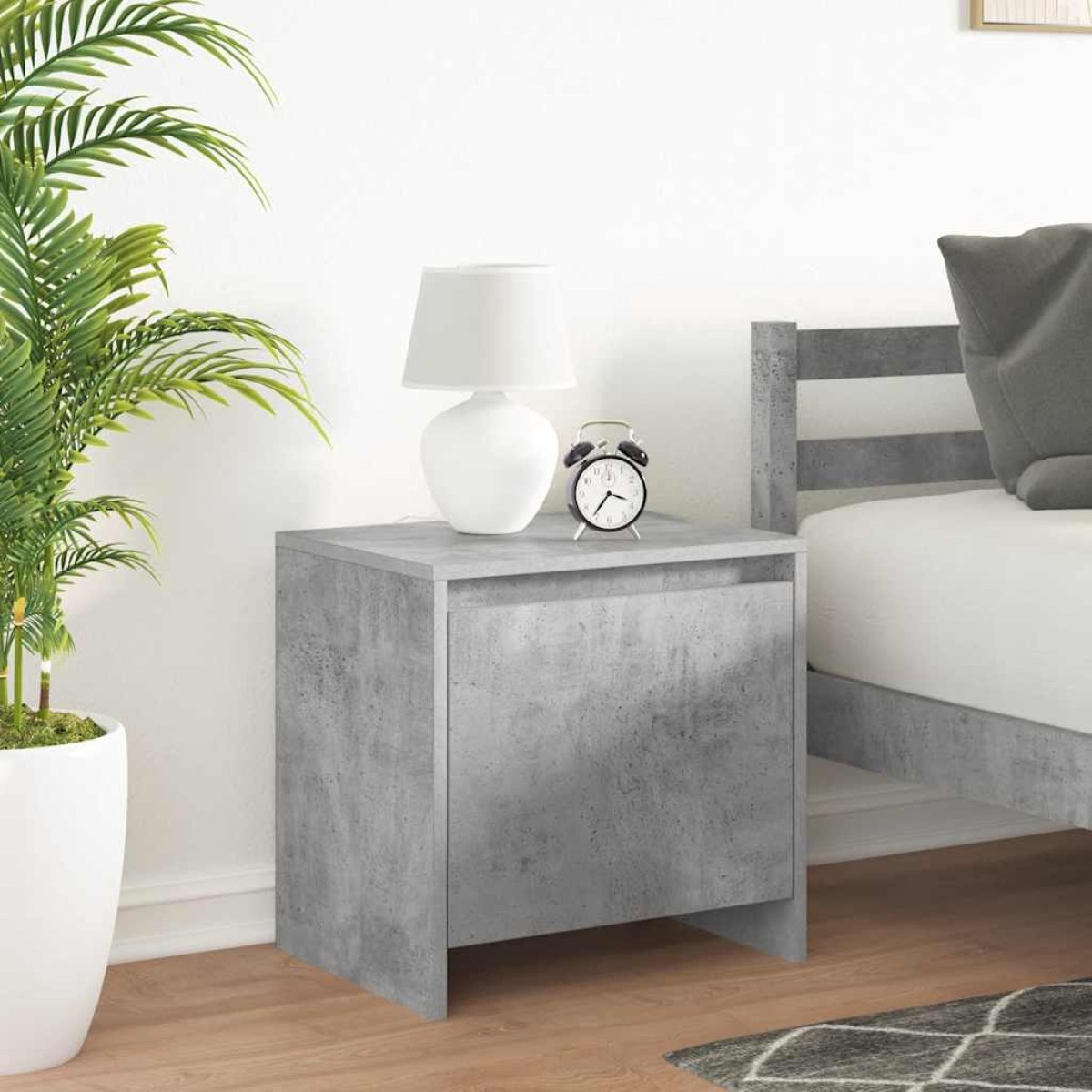 vidaXL Κομοδίνο Γκρι Σκυροδέματος 45 x 34 x 44,5 εκ. από Μοριοσανίδα