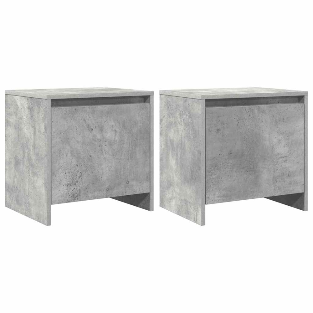 vidaXL Κομοδίνα 2 τεμ. Γκρι Σκυροδέματος 45x34x44,5 εκ. Μοριοσανίδα
