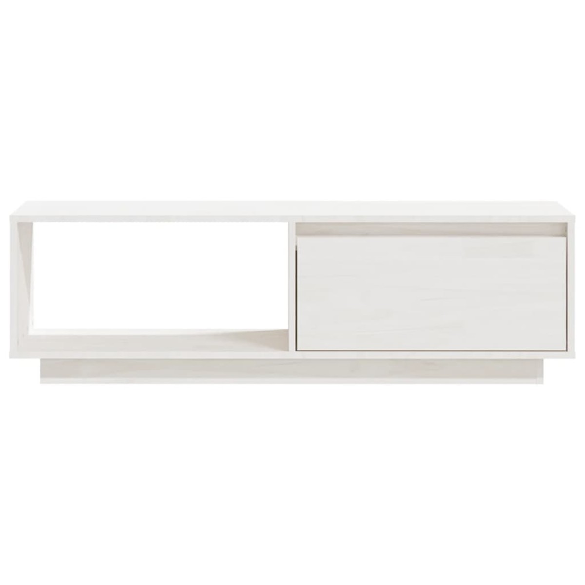 vidaXL Έπιπλο Τηλεόρασης Λευκό 110 x 30 x 33,5εκ από Μασίφ Ξύλο Πεύκου