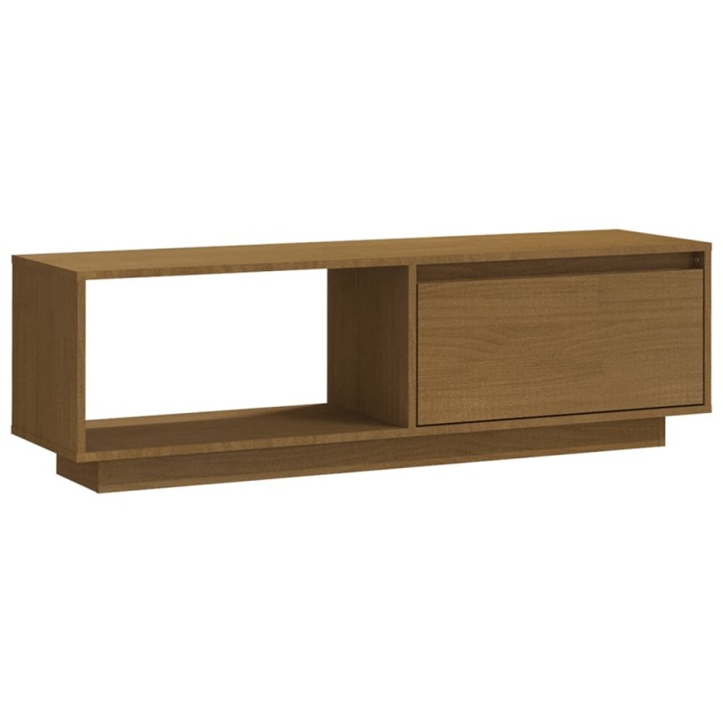 vidaXL Έπιπλο Τηλεόρασης Μελί 110 x 30 x 33,5εκ από Μασίφ Ξύλο Πεύκου