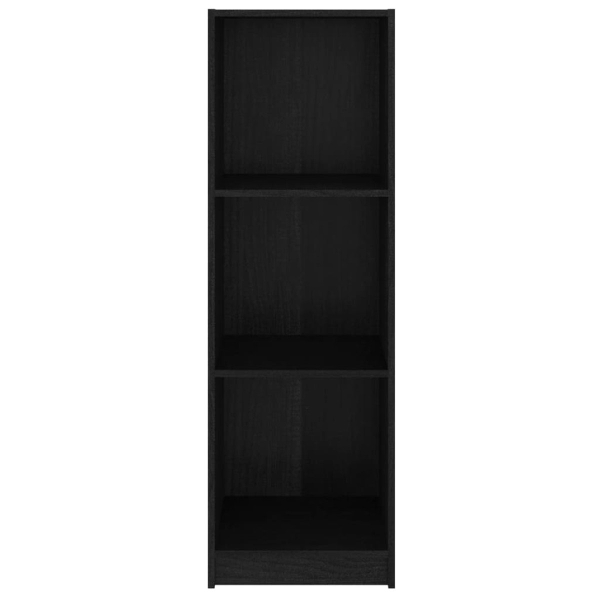vidaXL Βιβλιοθήκη/Διαχωρ. Χώρου Μαύρο 36x33x110 εκ. Μασίφ Ξύλο Πεύκου