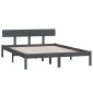 vidaXL Πλαίσιο Κρεβατιού Γκρι 120x190 εκ. Μασίφ Ξύλο Small Double