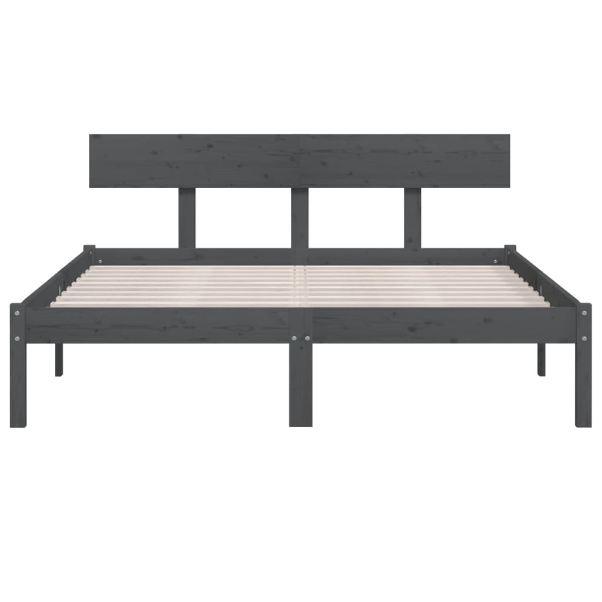 vidaXL Πλαίσιο Κρεβατιού Γκρι 120x190 εκ. Μασίφ Ξύλο Small Double