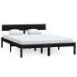 vidaXL Πλαίσιο Κρεβατιού Μαύρο 135 x 190 εκ. Μασίφ Ξύλο Πεύκου Double