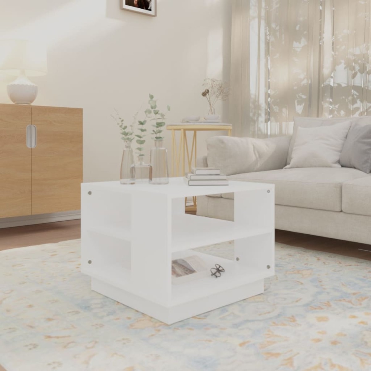 vidaXL Τραπεζάκι Σαλονιού Λευκό 55 x 55 x 43 εκ. από Μοριοσανίδα