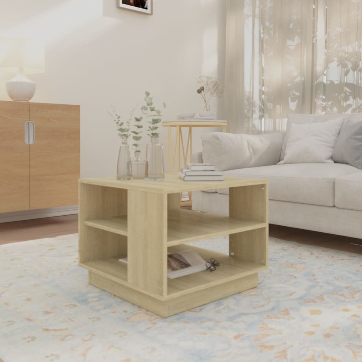 vidaXL Τραπεζάκι Σαλονιού Sonoma Δρυς 55 x 55 x 43 εκ. από Μοριοσανίδα