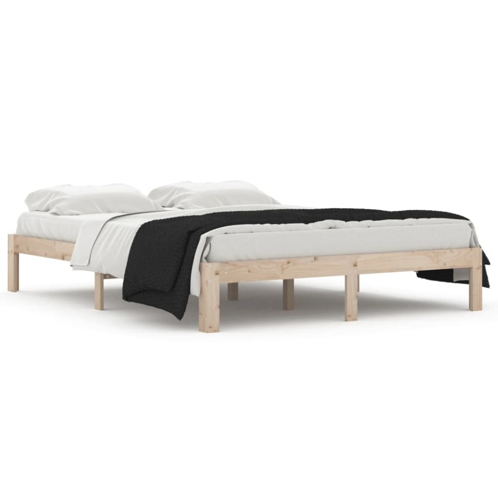 vidaXL Πλαίσιο Κρεβατιού 150 x 200 εκ. Μασίφ Ξύλο King Size