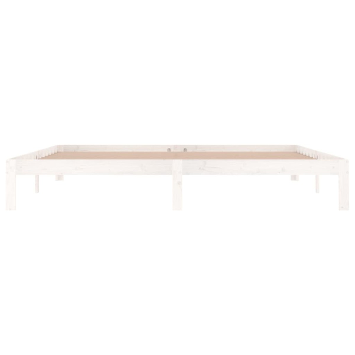 vidaXL Πλαίσιο Κρεβατιού Λευκό 200 x 200 εκ. από Μασίφ Ξύλο Πεύκου