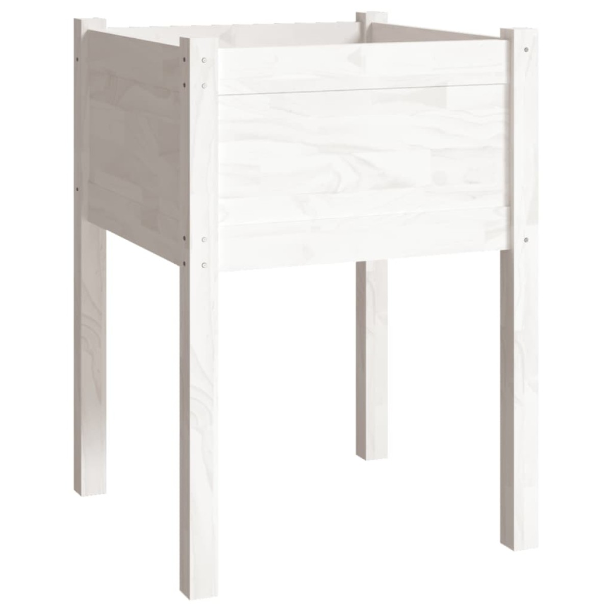 vidaXL Ζαρντινιέρες 2 τεμ. Λευκό 50 x 50 x 70 εκ. Μασίφ Ξύλο Πεύκου