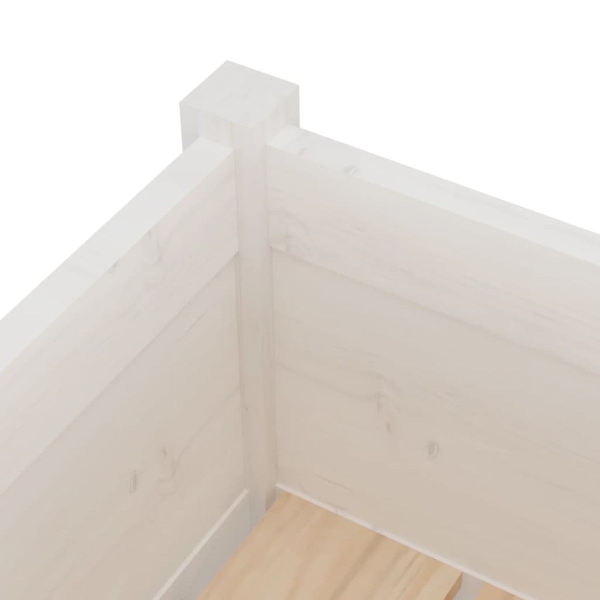 vidaXL Ζαρντινιέρα Λευκή 70 x 70 x 70 εκ. από Μασίφ Ξύλο Πεύκου