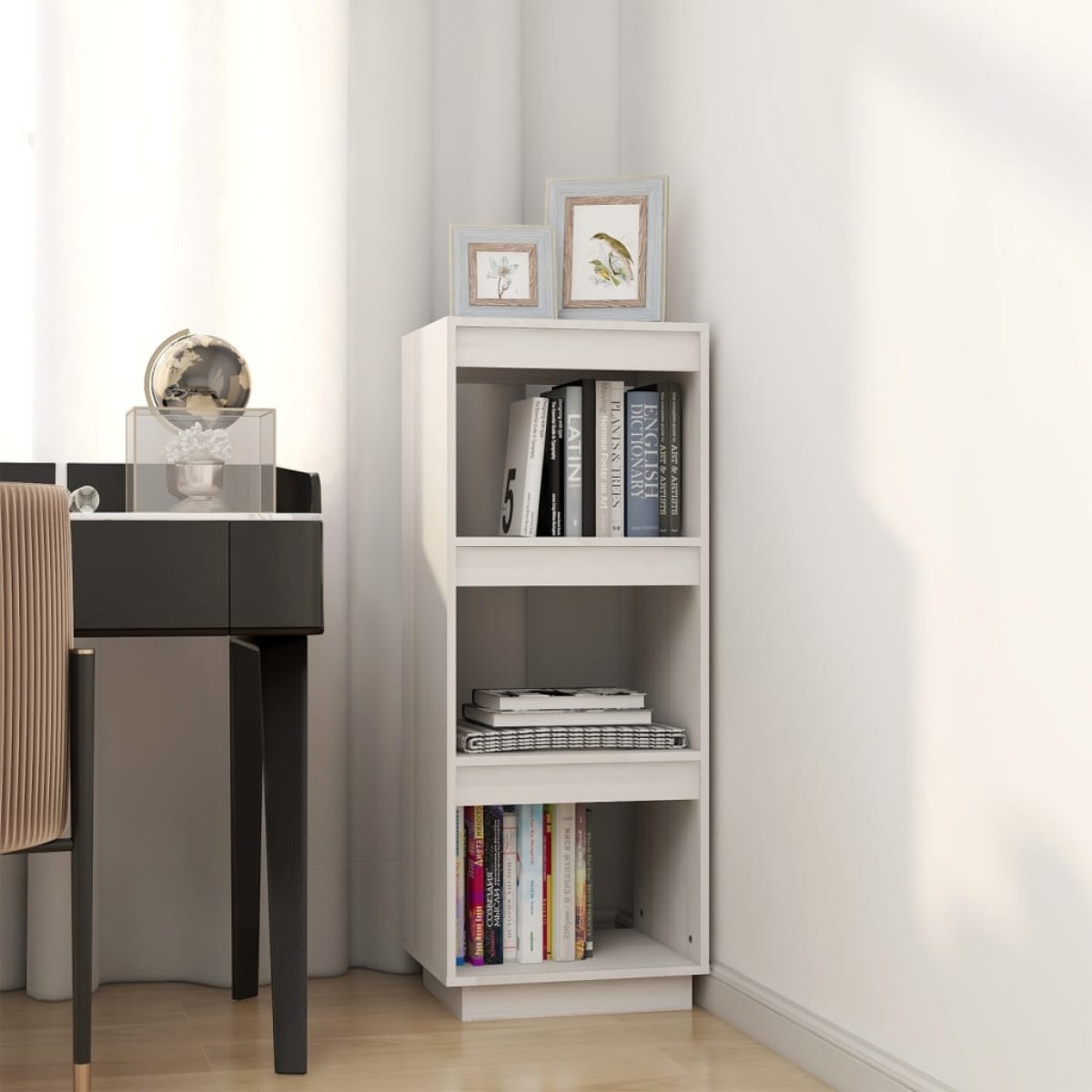 vidaXL Βιβλιοθήκη/Διαχωρ. Χώρου Λευκό 40x35x103 εκ. Μασίφ Ξύλο Πεύκου
