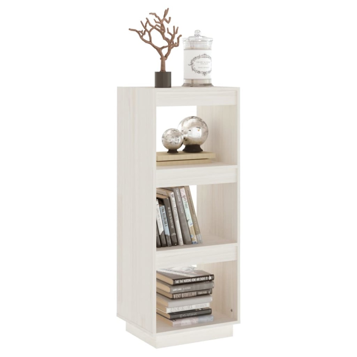 vidaXL Βιβλιοθήκη/Διαχωρ. Χώρου Λευκό 40x35x103 εκ. Μασίφ Ξύλο Πεύκου