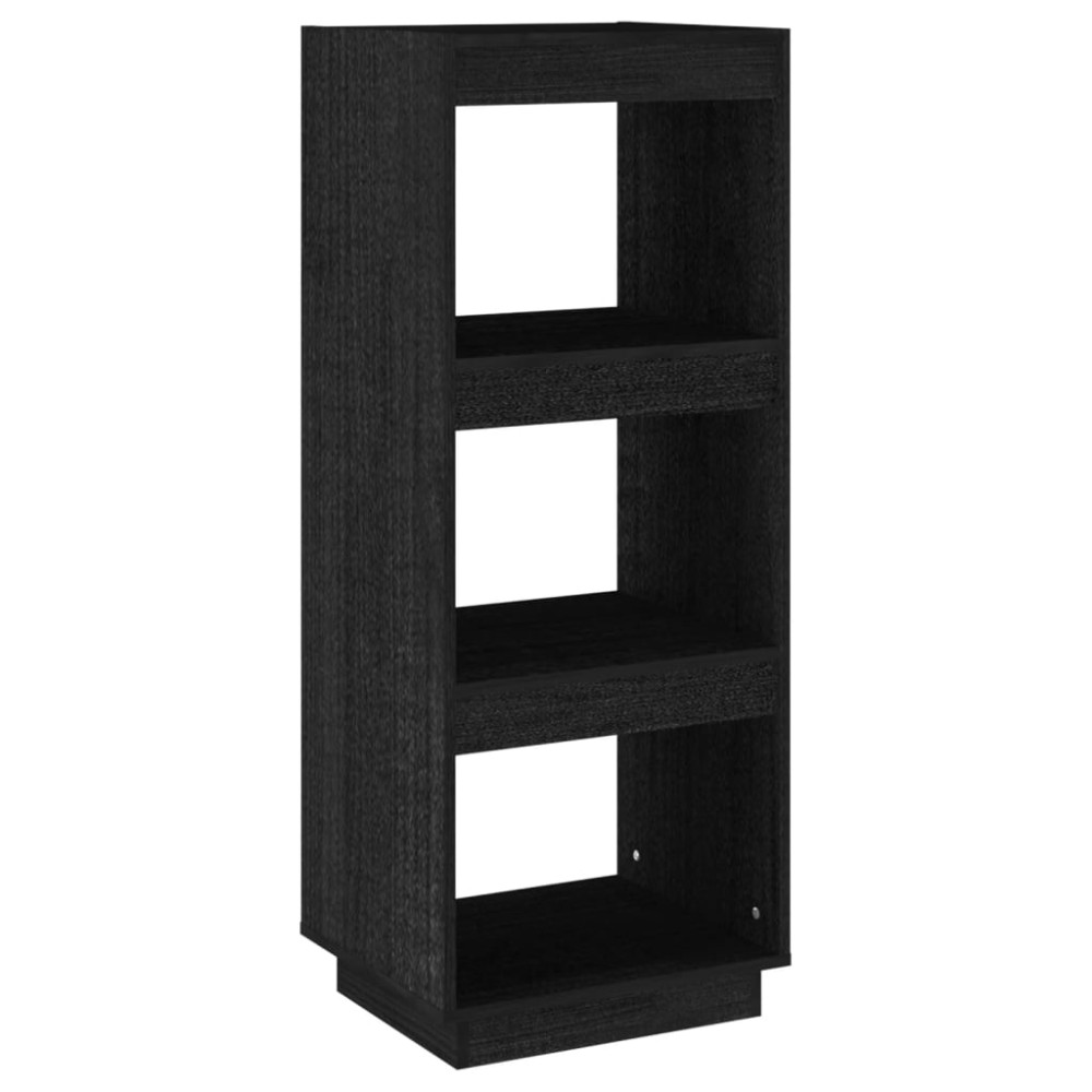 vidaXL Βιβλιοθήκη/Διαχωρ. Χώρου Μαύρο 40x35x103 εκ. Μασίφ Ξύλο Πεύκου