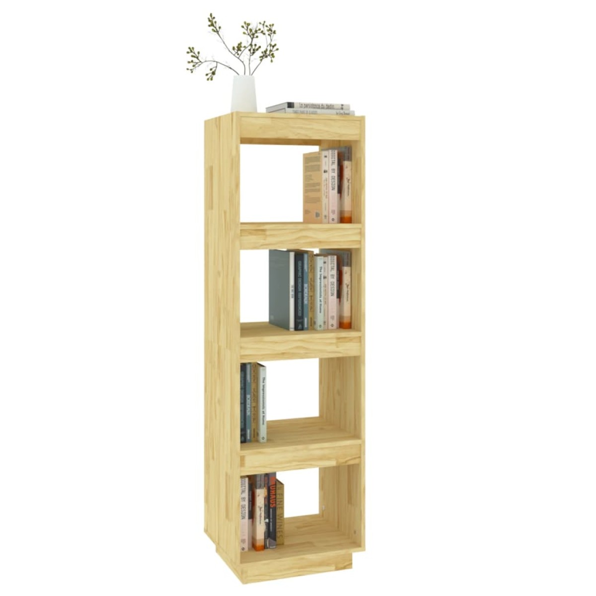 vidaXL Βιβλιοθήκη/Διαχωριστικό Χώρου Γκρι 40x35x135 εκ. Μασίφ Πεύκο