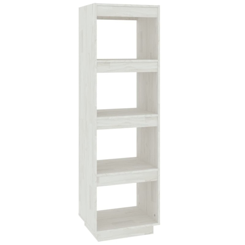 vidaXL Βιβλιοθήκη/Διαχωριστικό Χώρου Λευκό 40x35x135 εκ. Μασίφ Πεύκο