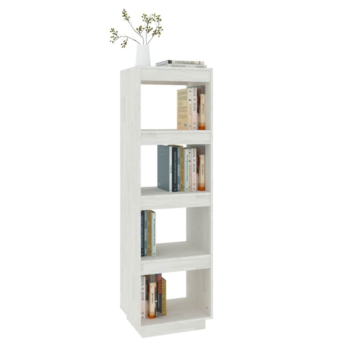 vidaXL Βιβλιοθήκη/Διαχωριστικό Χώρου Λευκό 40x35x135 εκ. Μασίφ Πεύκο