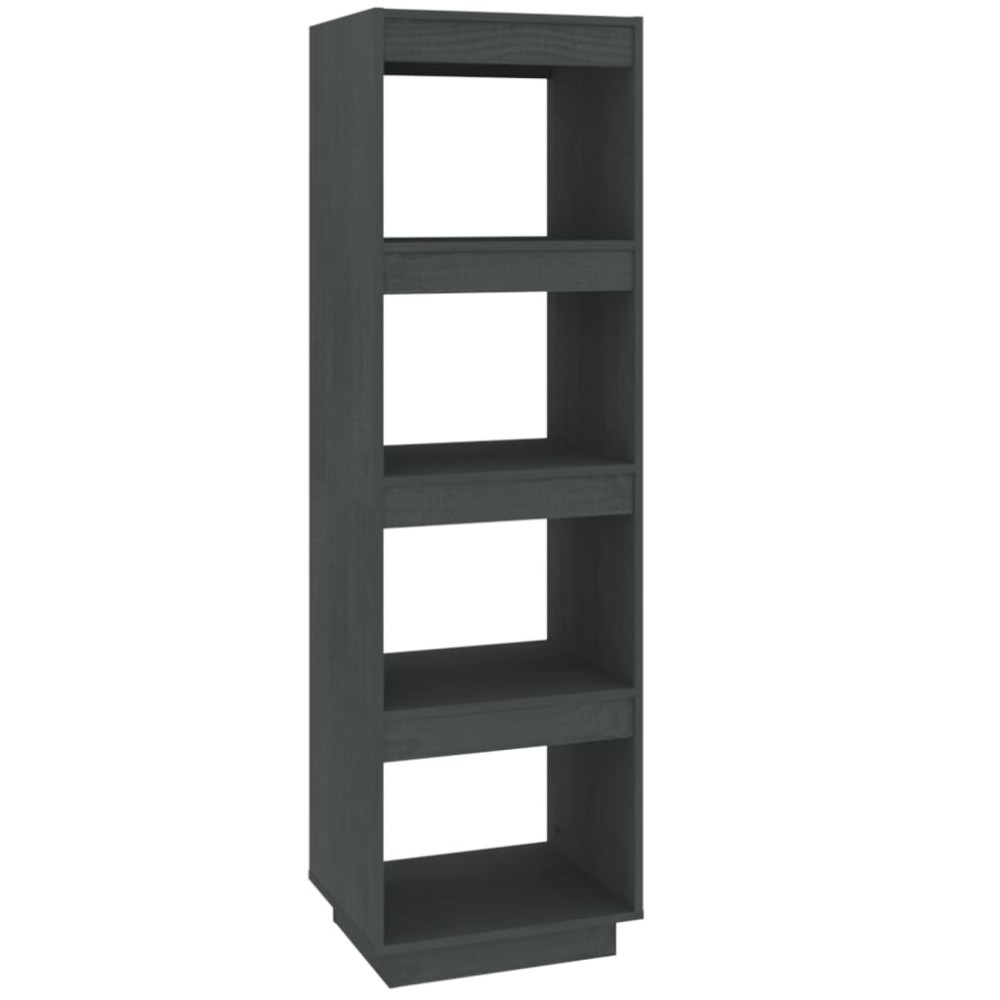 vidaXL Βιβλιοθήκη/Διαχωριστικό Χώρου Γκρι 40x35x135 εκ. Μασίφ Πεύκο
