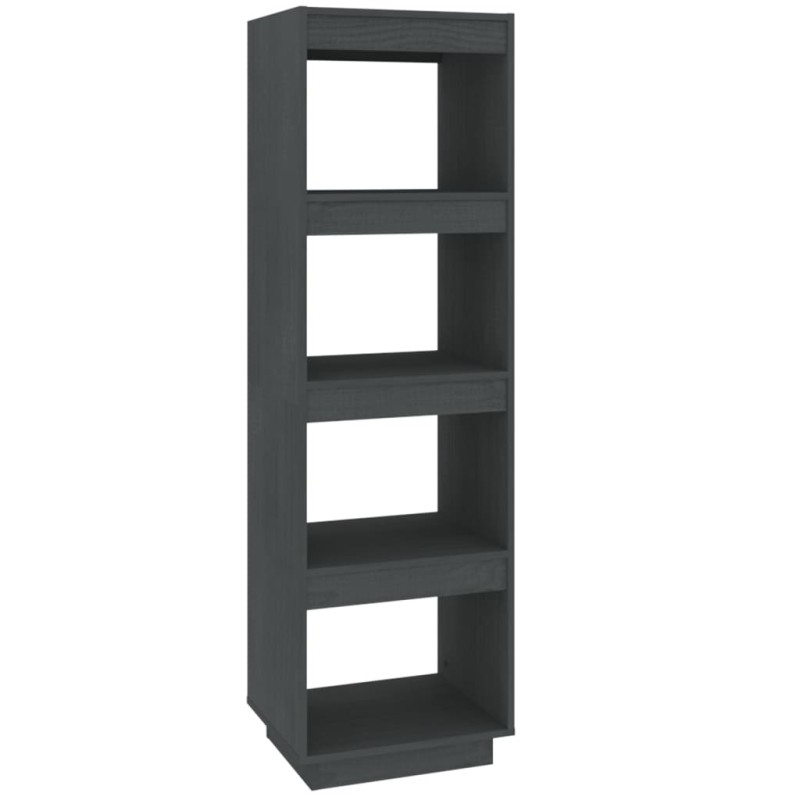 vidaXL Βιβλιοθήκη/Διαχωριστικό Χώρου Γκρι 40x35x135 εκ. Μασίφ Πεύκο