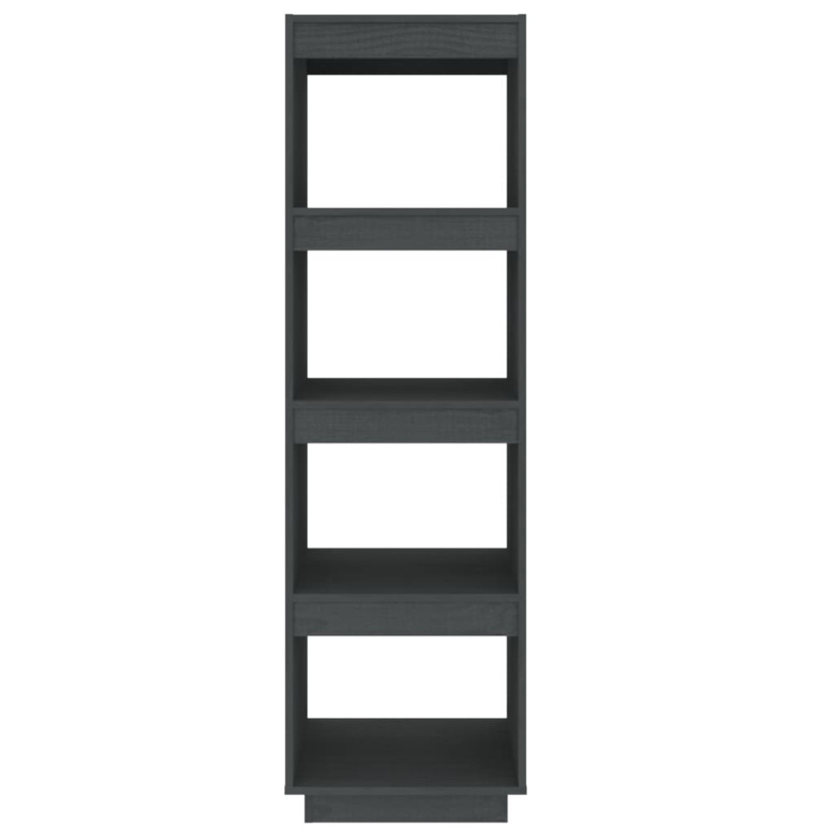 vidaXL Βιβλιοθήκη/Διαχωριστικό Χώρου Γκρι 40x35x135 εκ. Μασίφ Πεύκο