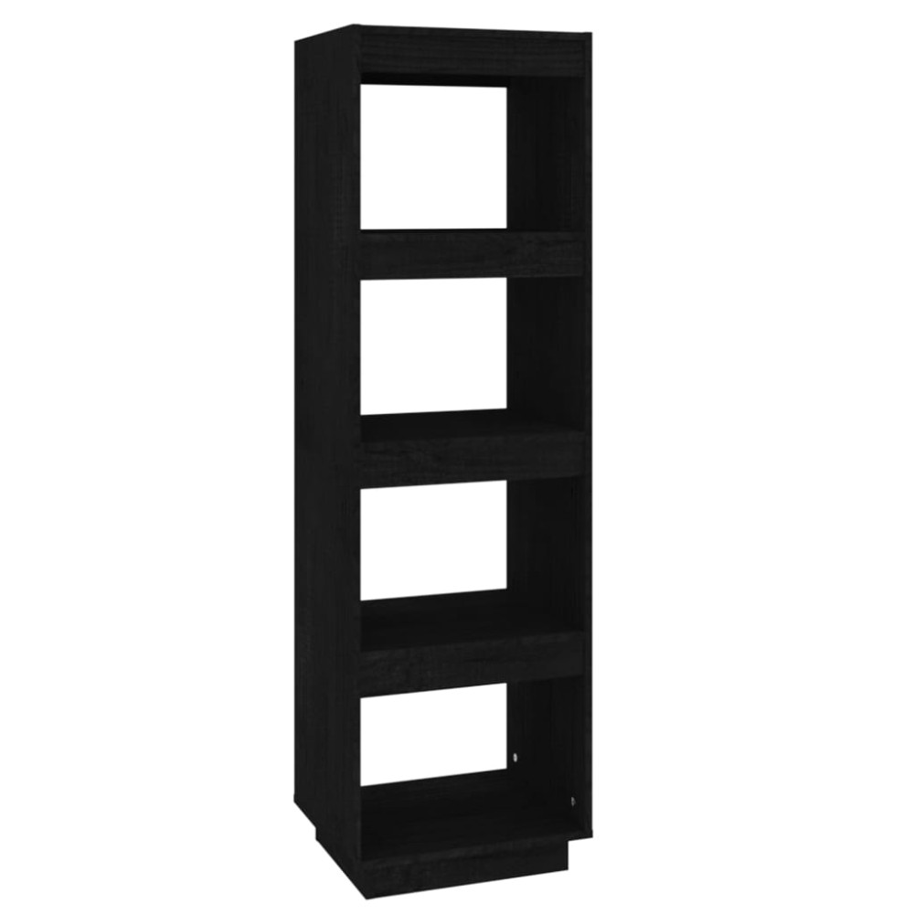 vidaXL Βιβλιοθήκη/Διαχωριστικό Χώρου Μαύρο 40x35x135 εκ. Μασίφ Πεύκο
