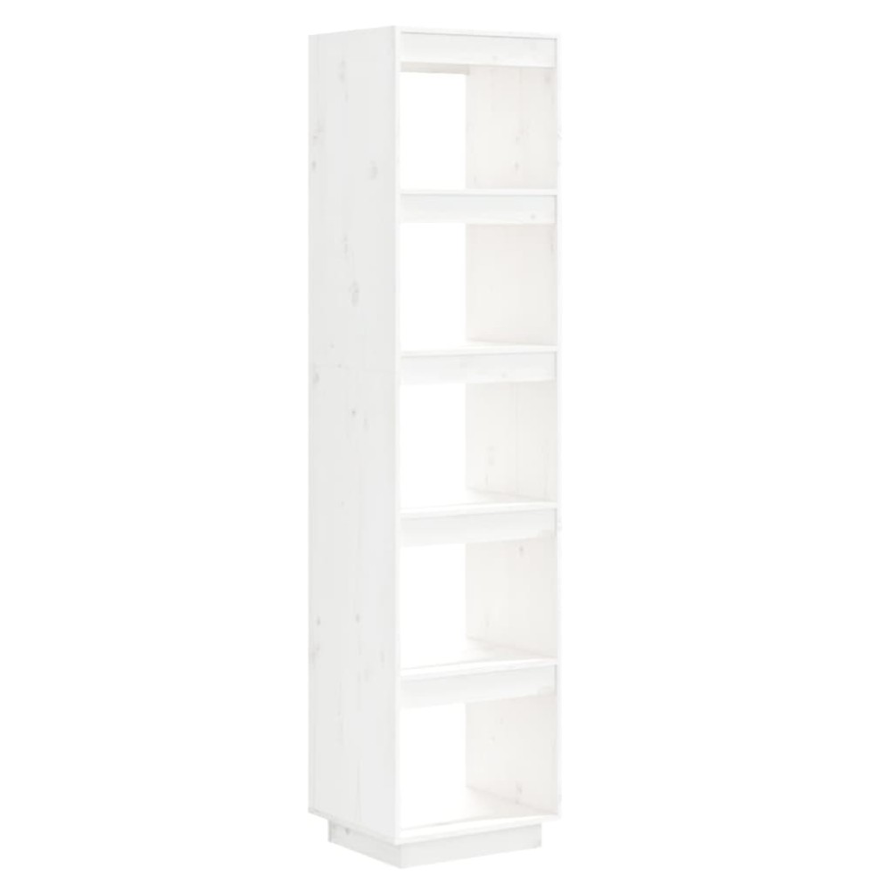 vidaXL Βιβλιοθήκη/Διαχωριστικό Χώρου Λευκό 40x35x167 εκ. Μασίφ Πεύκο