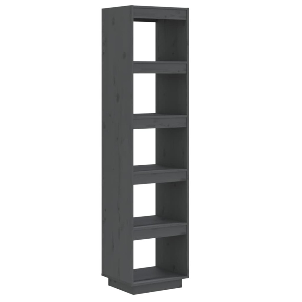 vidaXL Βιβλιοθήκη/Διαχωριστικό Χώρου  Γκρι 40x35x167 εκ. Μασίφ Πεύκο