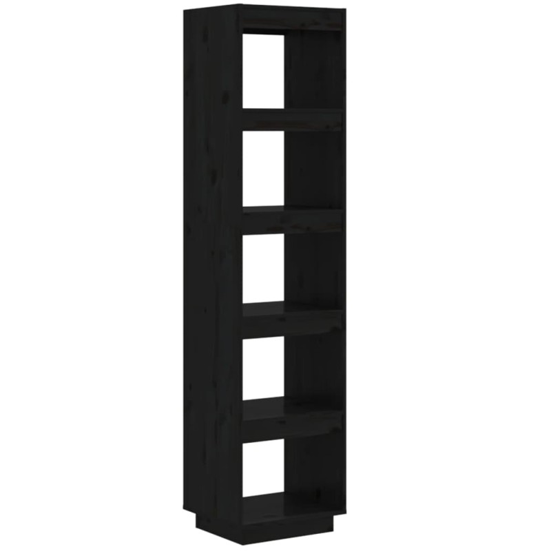 vidaXL Βιβλιοθήκη/Διαχωριστικό Χώρου Μαύρο 40x35x167 εκ. Μασίφ Πεύκο