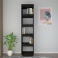 vidaXL Βιβλιοθήκη/Διαχωριστικό Χώρου Μαύρο 40x35x167 εκ. Μασίφ Πεύκο