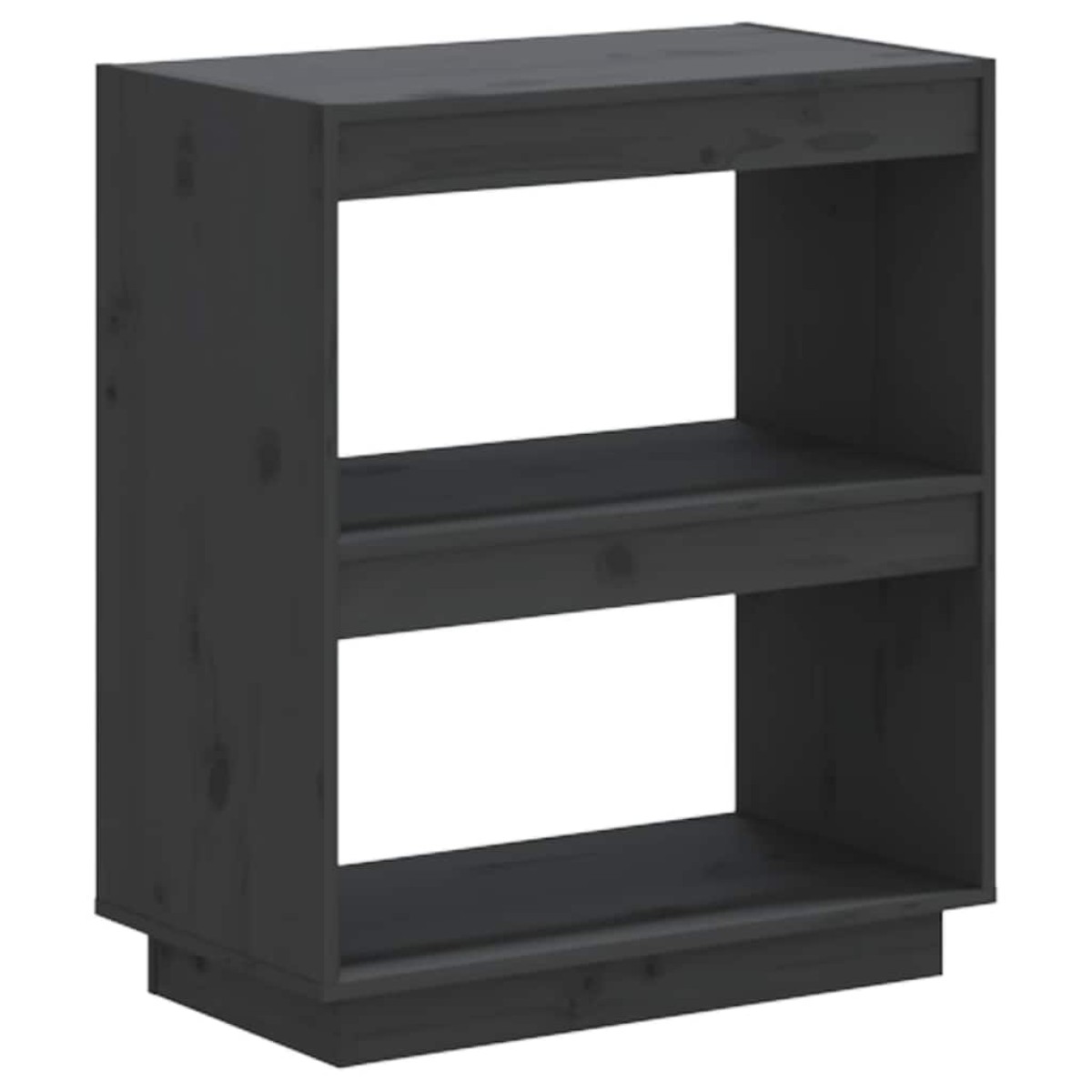 vidaXL Βιβλιοθήκη Γκρι 60 x 35 x 71 εκ. από Μασίφ Ξύλο Πεύκου