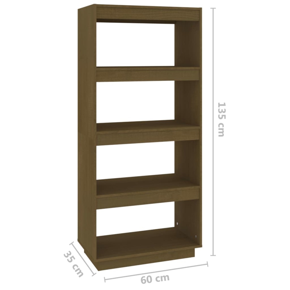 vidaXL Βιβλιοθήκη/Διαχωριστικό Χώρου Μελί 60x35x135 εκ. Μασίφ Πεύκο