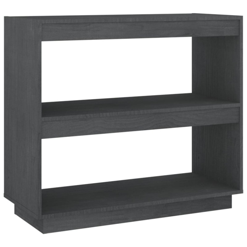 vidaXL Βιβλιοθήκη Γκρι 80 x 35 x 71 εκ. από Μασίφ Ξύλο Πεύκου