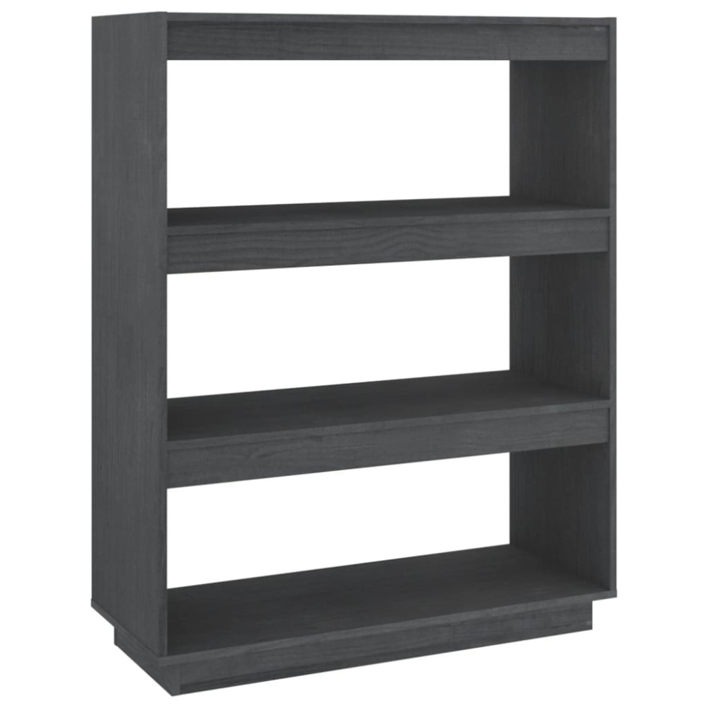 vidaXL Βιβλιοθήκη/Διαχωριστικό Χώρου Γκρι 80x35x103 εκ. Μασίφ Πεύκο
