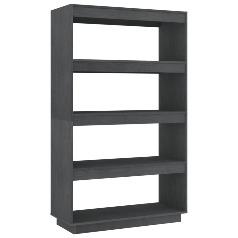vidaXL Βιβλιοθήκη/Διαχωριστικό Χώρου Γκρι 80x35x135 εκ. Μασίφ Πεύκο