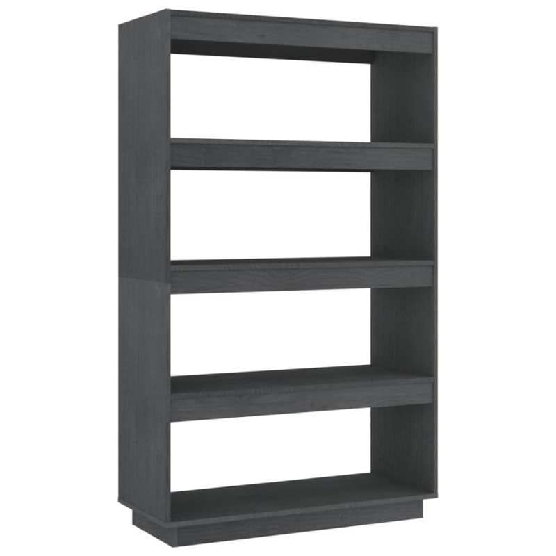 vidaXL Βιβλιοθήκη/Διαχωριστικό Χώρου Γκρι 80x35x135 εκ. Μασίφ Πεύκο