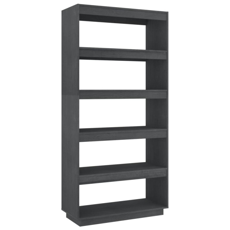 vidaXL Βιβλιοθήκη/Διαχωρ. Χώρου Γκρι 80x35x167 εκ. Μασίφ Ξύλο Πεύκου