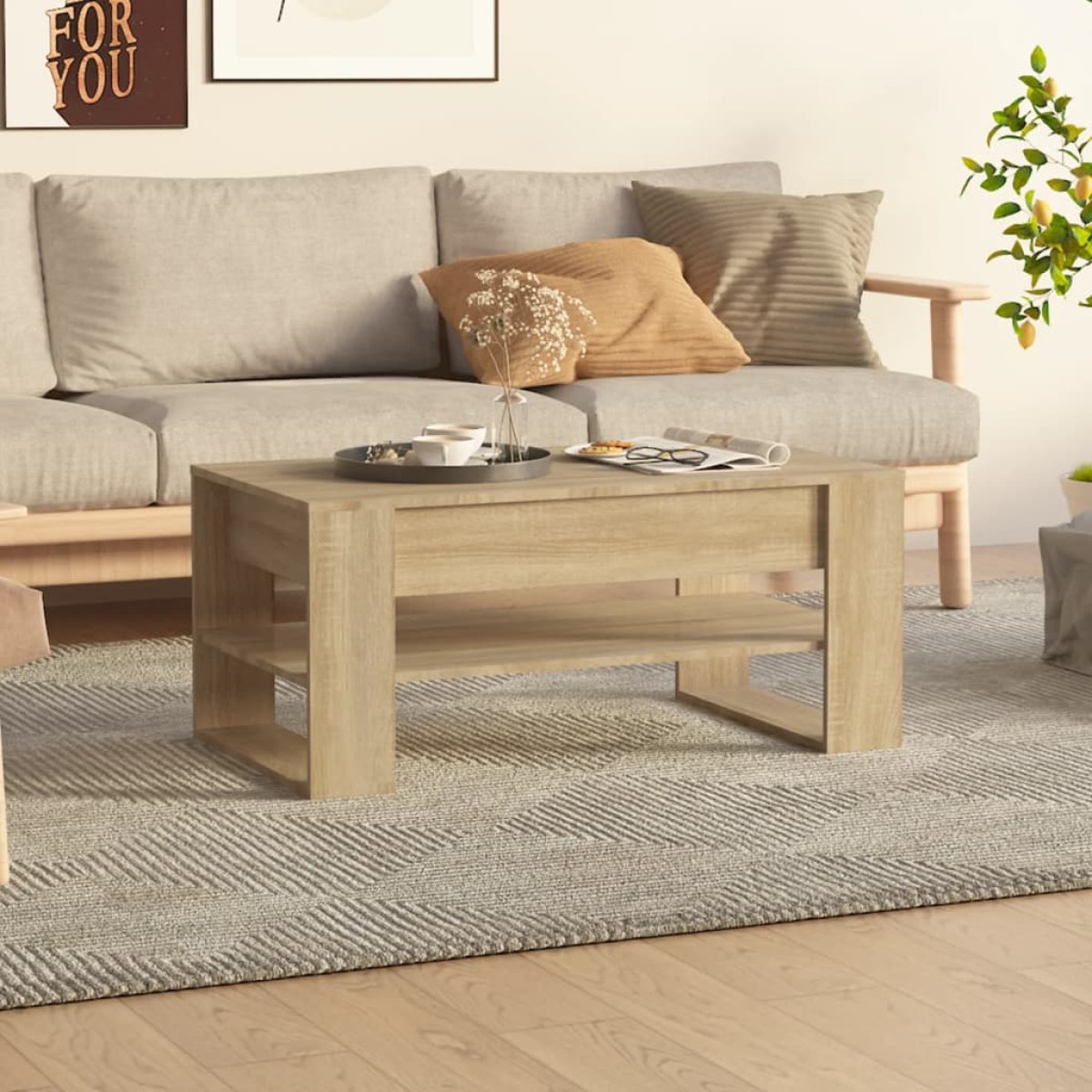 vidaXL Τραπεζάκι Σαλονιού Sonoma Δρυς 102x55x45 εκ. Επεξεργασμένο Ξύλο