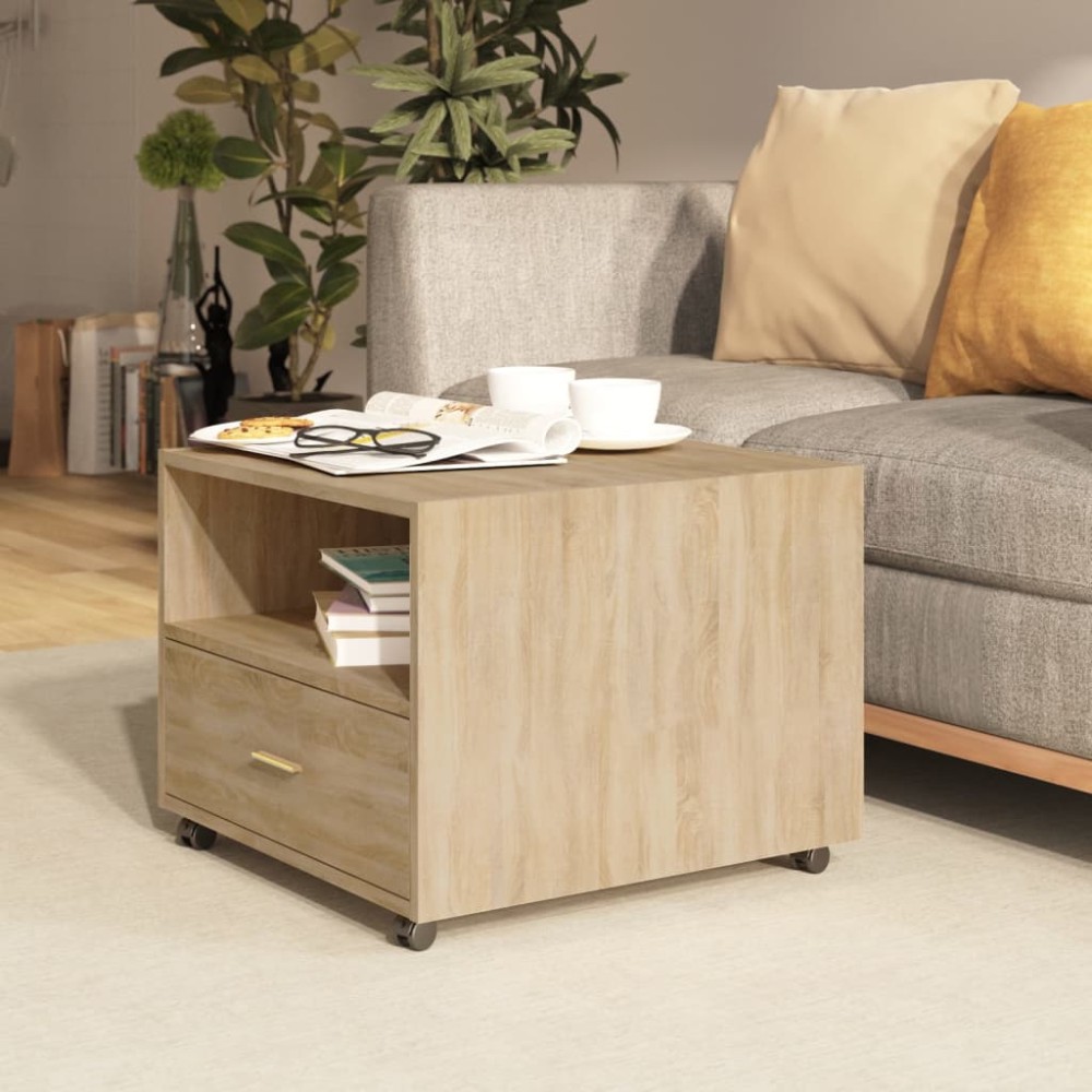 vidaXL Τραπεζάκι Σαλονιού Sonoma Δρυς 55 x 55 x 40 εκ. Επεξεργ. Ξύλο