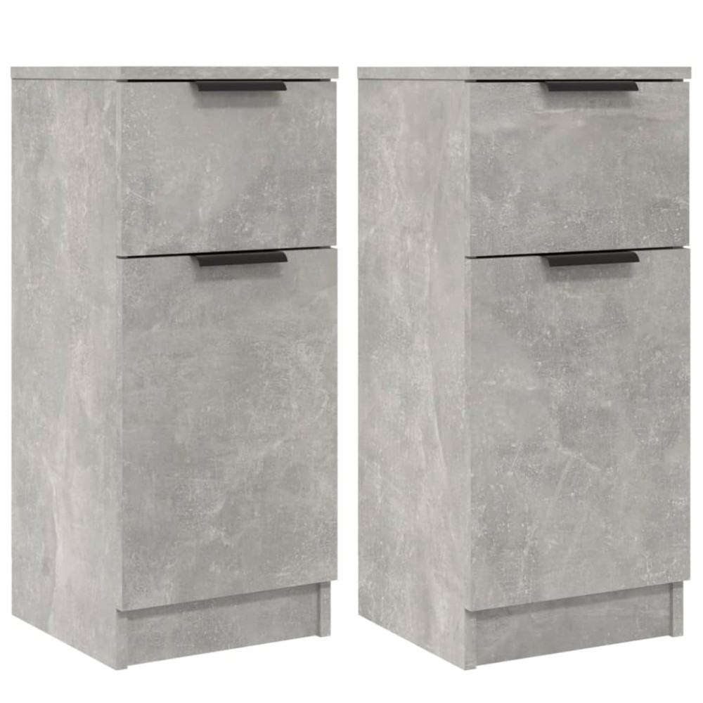 vidaXL Ντουλάπια 2 τεμ. Γκρι Σκυροδέματος 30x30x70 εκ. Επεξεργ. Ξύλο