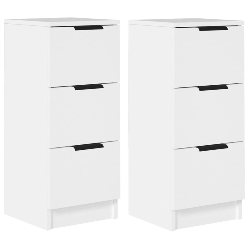 vidaXL Ντουλάπια 2 τεμ. Λευκά 30 x 30 x 70 εκ. από Επεξεργασμένο Ξύλο